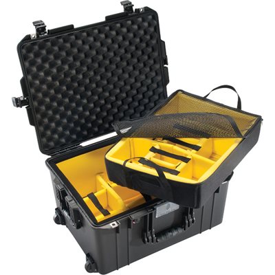 Open Pelican™ 1607 Air Camera Case w/ yellow dividers