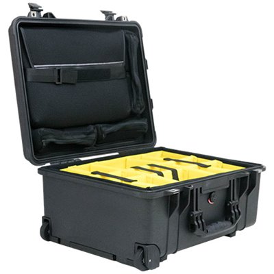 Open Pelican™ 1560SC Studio Case w/ yellow dividers
