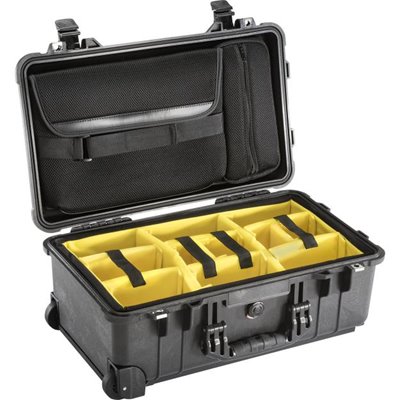 Open Pelican™ 1510SC Carry-On Studio Case w/ yellow dividers
